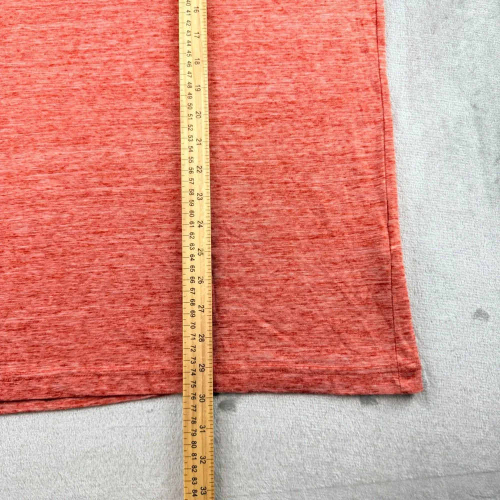 Banana Republic Vintage Tee Men's XL Orange Heathered Linen Blend V-Neck Pocket